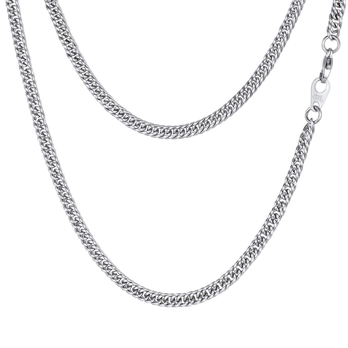 FindChic Cuban Chain for Men, Men's Necklace 9mm, 22" Length, Stainless Steel Curb Chians, Sturdy Silver Necklaces Jewellery for Friend