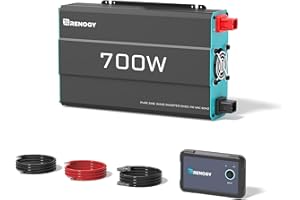 RENOGY REGO 700W Pure Sine Wave Power Inverter, 12V DC to 120V AC, 1400W Peak Power, 16.4FT Remote Controller, Solar/Car/RV Inverter for Emergency Backup, Off-Grid Living, Camping, Truck, Outdoor