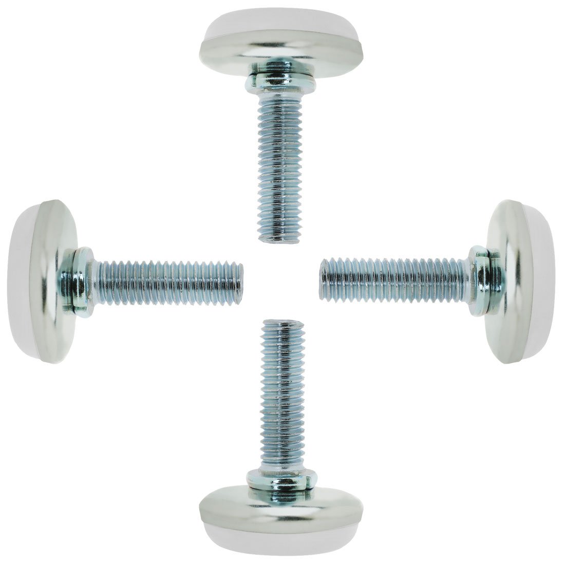 sourcingmap M8 x 25 x 30mm Screw on Furniture Glide Leveling Feet Adjustable Leveler Pad for Chair Industrial Machine Desk Leg 4pcs