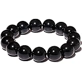 Lightock 14mm Round Beads Stretch Bracelets for Men Women Gem Semi Precious Gemstone Beaded Bracelets 7 Inch Unisex Gifts