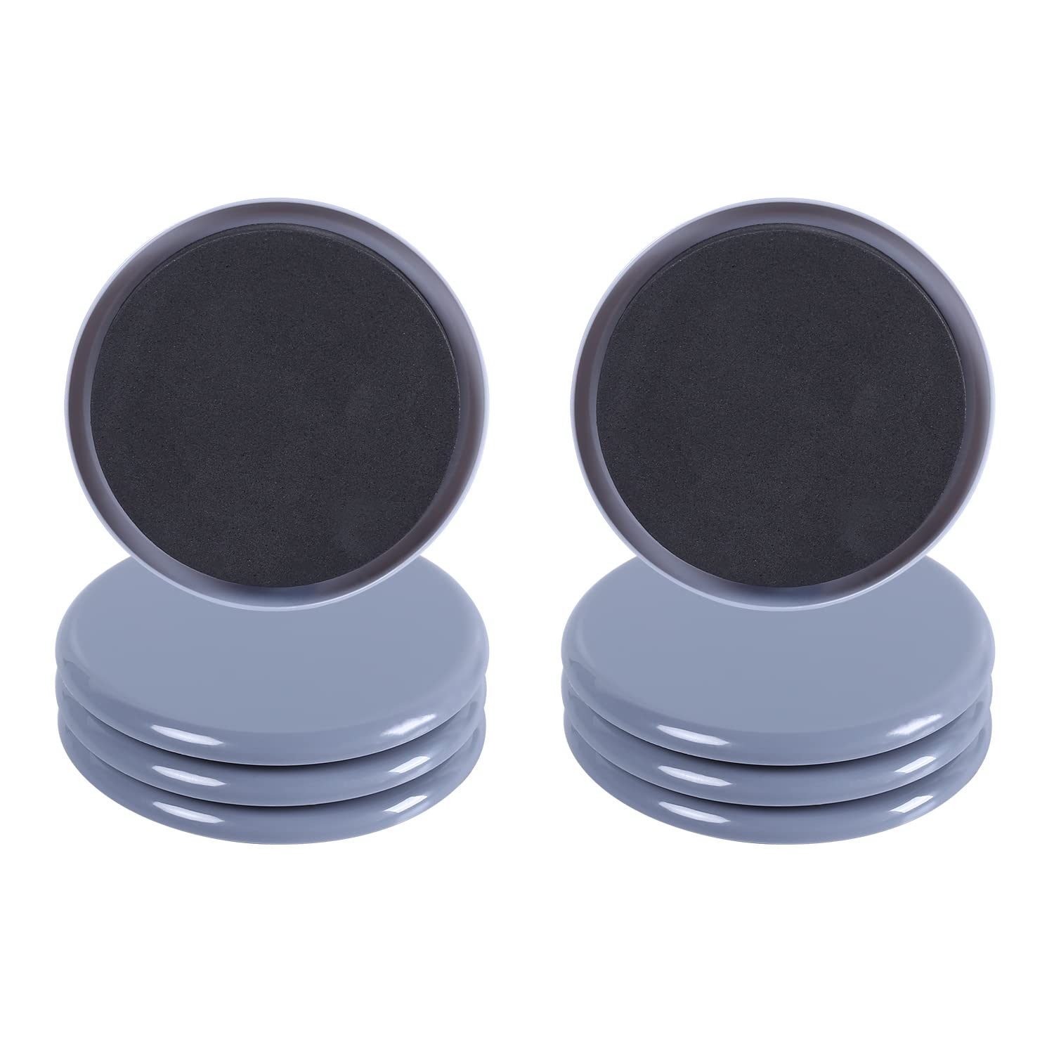 Ezprotekt Carpet Protector Sliders, 5 Inch Round Movers - Reusable Furniture Moving Pads, Heavy Appliance Sliders - Light Blue (8 Pack)