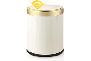 onlcuk Automatic Motion Sensor Bathroom Trash Can with Lid, 2.8 Gallon Touchless Trash Garbage Bin Small Mini Trash Cans Trashcan -White