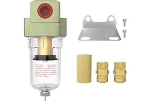 CNZG PNEU 1/4 Air Pump Filter Pneumatic Water Trap for Air Compressor Oil Separator Compressed Airline Dryer Trap Inline AF2000-02 Manual