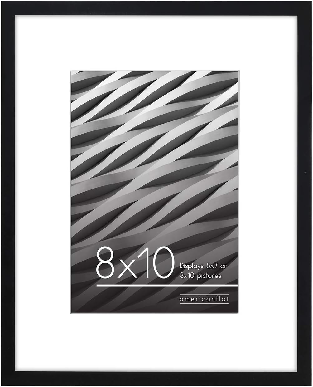 Photo Albums, Frames & Accessories - Americanflat 8x10 Picture Frame in Black - Thin Border 5x7 Picture Frame with Mat or 8x10 Frame Without Mat - Shatter Resistant Glass - Horizontal and Vertical Formats for Wall and Tabletop