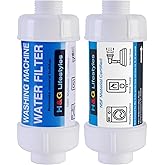 H&G Lifestyles Inline Sediment Anti-Scale Filter, Water Hose Filter, Reduce Water Hardness,with 3/4" GHT Prevents Scale Build Up On Washing Machine Water Heater Patio Swamp Cooler and Plant 2 Packs