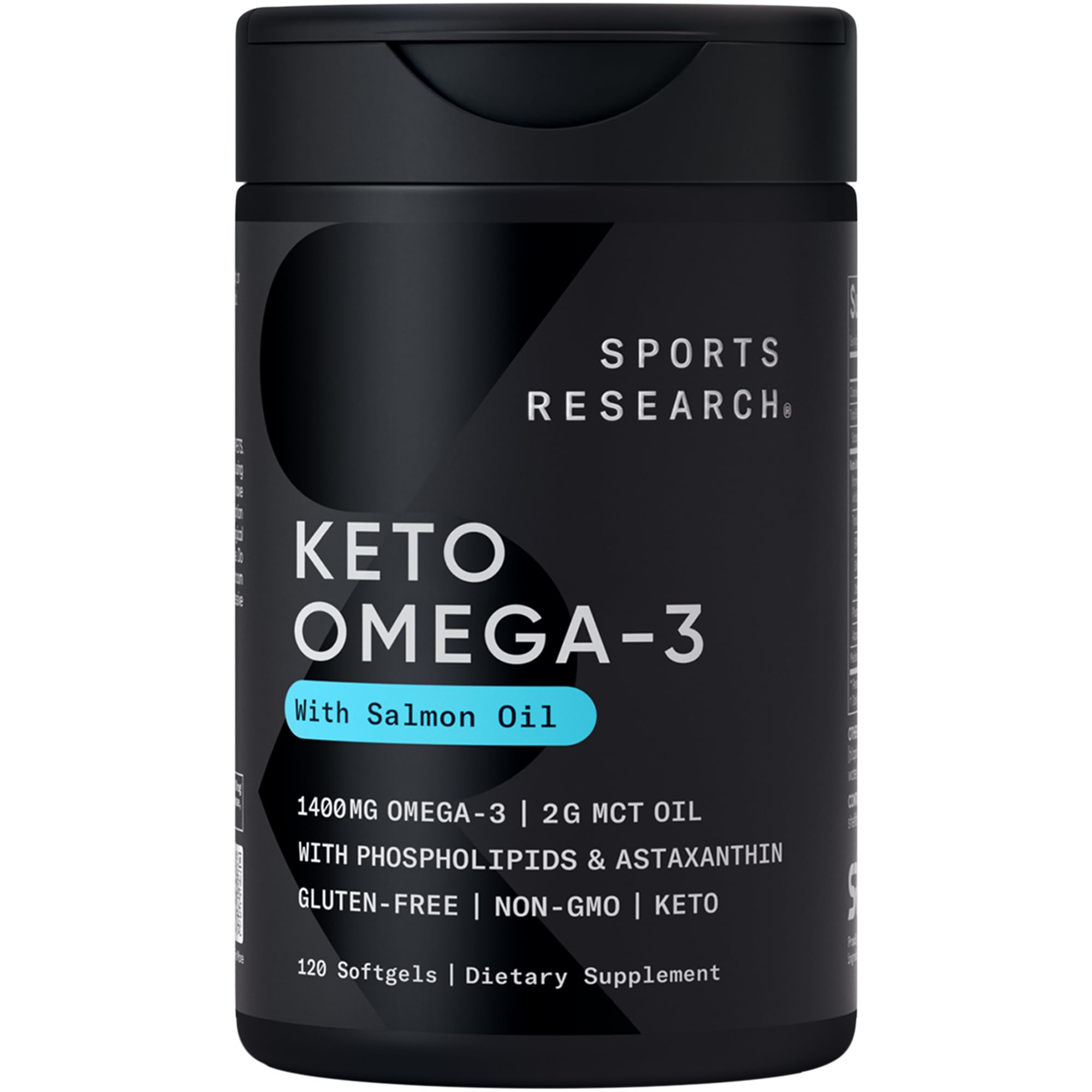 Keto Omega Fish Oil with Wild Sockeye Salmon, Antarctic Krill Oil, Astaxanthin & Coconut MCT Oil ~ 1200mg of EPA & DHA per Serving ~ Keto Certified & Non-GMO Verified (120 softgels)