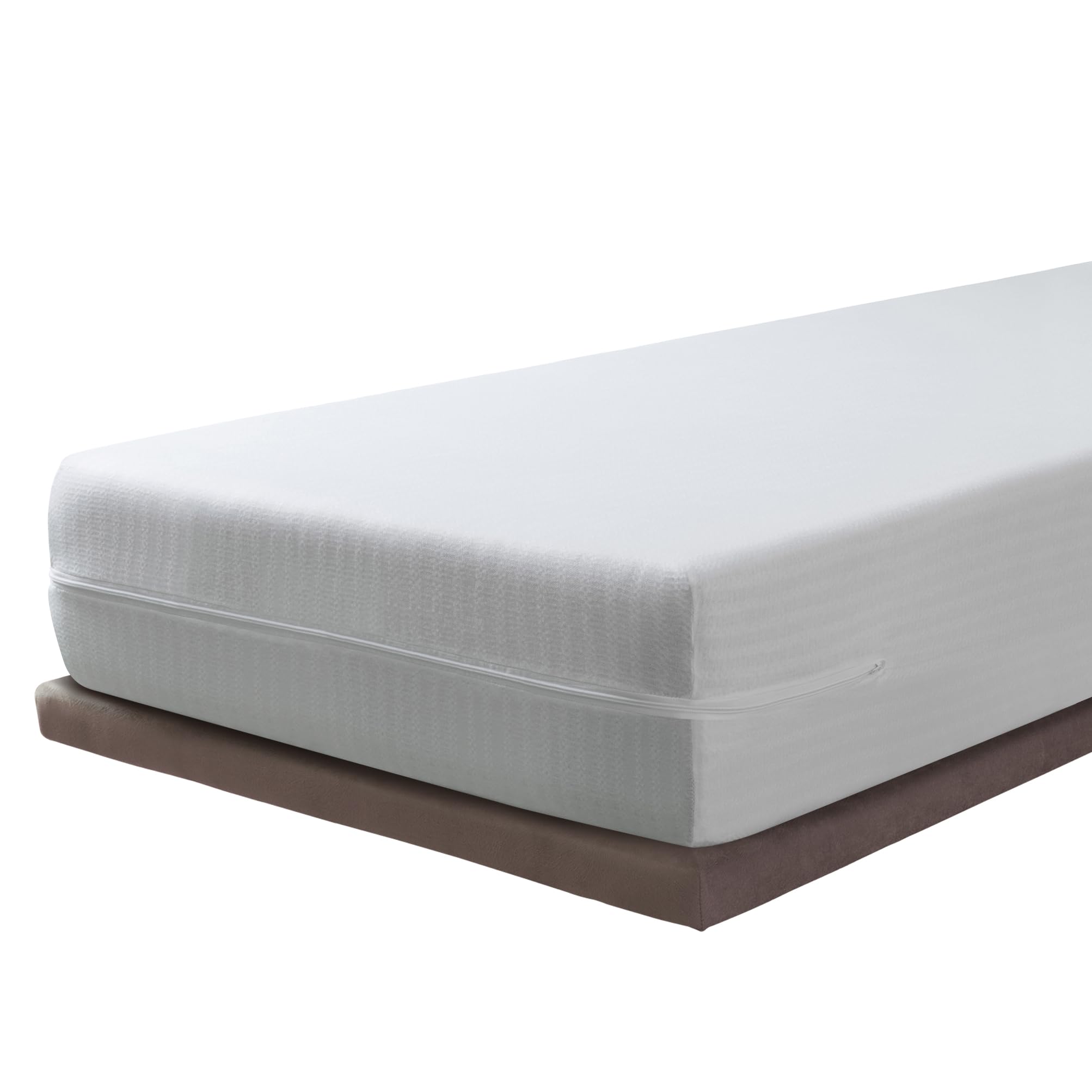 SAVEL - Mattress Encasement (120x200 cm) Small Double | Stretchable and Breathable Bed Cover | Deep 30cm Fitted Skirt - White