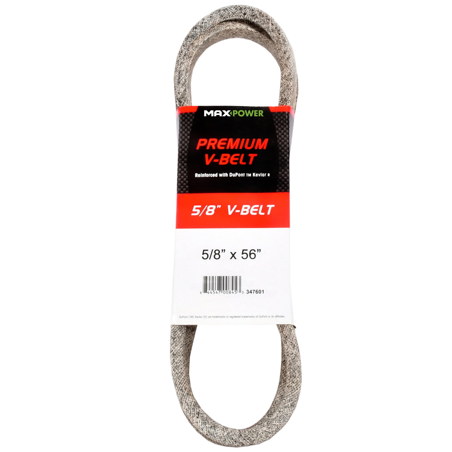 Maxpower 347601 Premium Belt Reinforced with Kevlar Fiber Cords, 5/8" x 56"