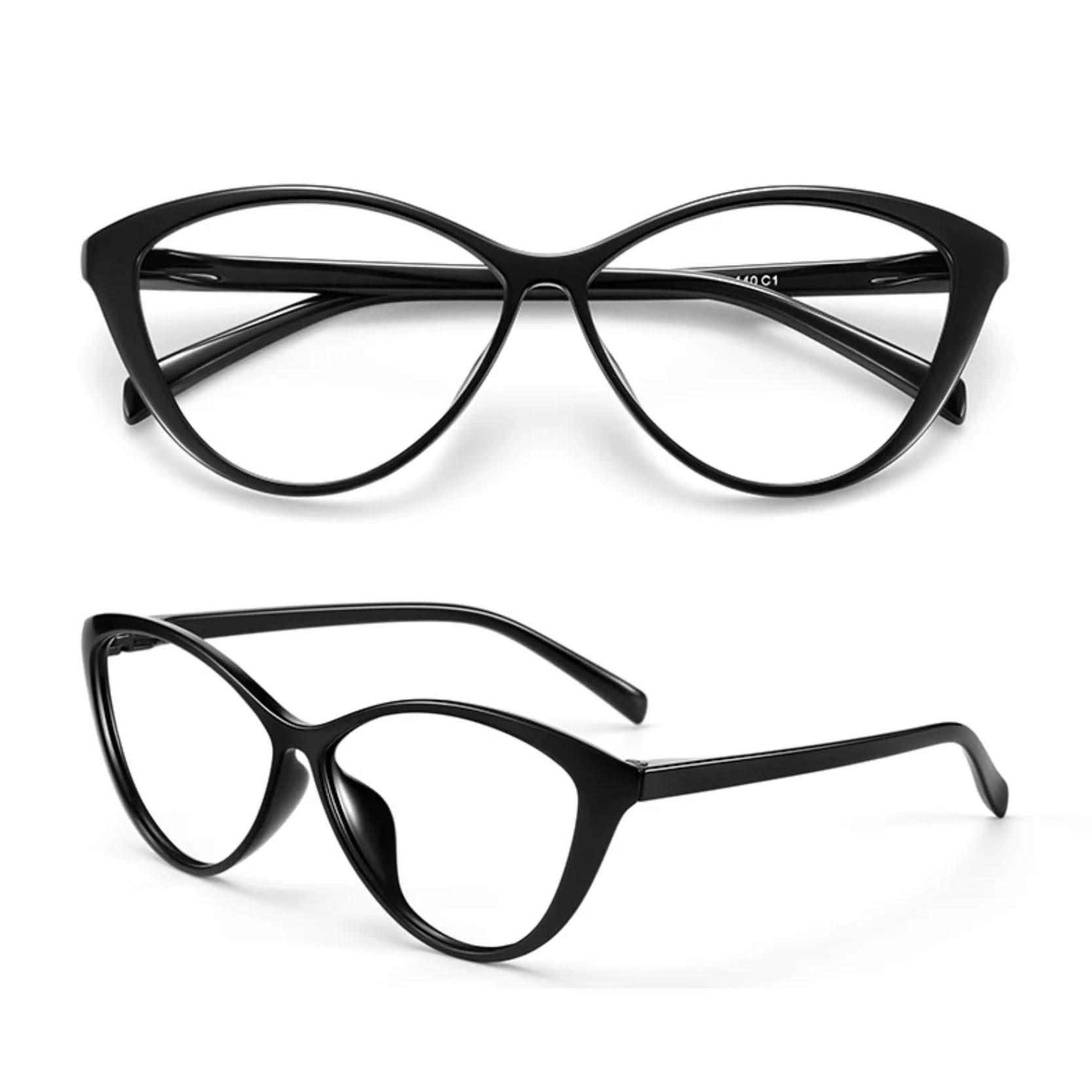 Photo 1 of **LENSES FOR FARSIGHTED READERS*** KFUGMAQN Myopia glasses, blue light blocking glasses, cat's eye fashionable women's glasses, these are not reading glasses (black, -200, Diopters)