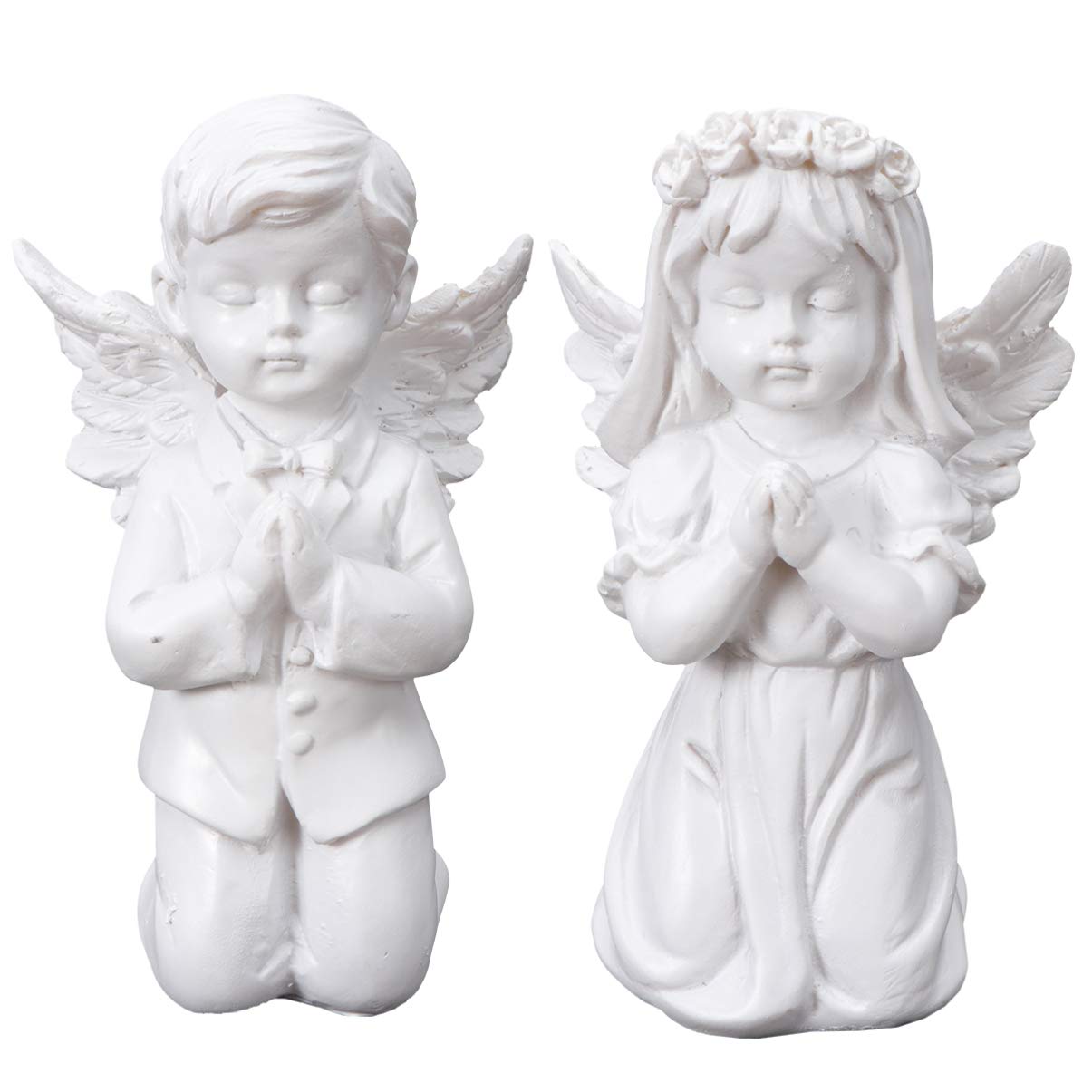 NUOBESTY Adorable Angel Ornament 4.3 Inch Resin Little Angel Decoration for Romantic Wedding and Birthday Present Tabletop Decor