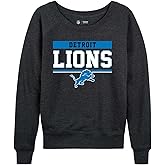 Team Fan Apparel NFL Women's Plus Size Team Block Charcoal Crewneck- Tagless Pullover - Relaxed Raglan- Stay Cool and Stylish