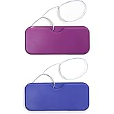 DXYXYO Mini Armless Reading Glasses for Women Men, 2 Pack Thin Legless Nose Clip Readers Compact with Small Portable Case