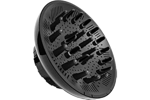 MKZEA Hair Diffuser, Diffuser Attachment for Hair Dryer, Universal Fit for 1.4-2.6" Blow Dryers, Suitable for Long Thick Curly or Wavy Hair, Women's Hair Attachment, Black