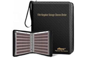 eTone Film Negative Storage Kit, Black PU Leather Album with 50Pcs 35mm Film Acid-Free Sleeves, 13.18x7.08x1.96 Inch, Triple 