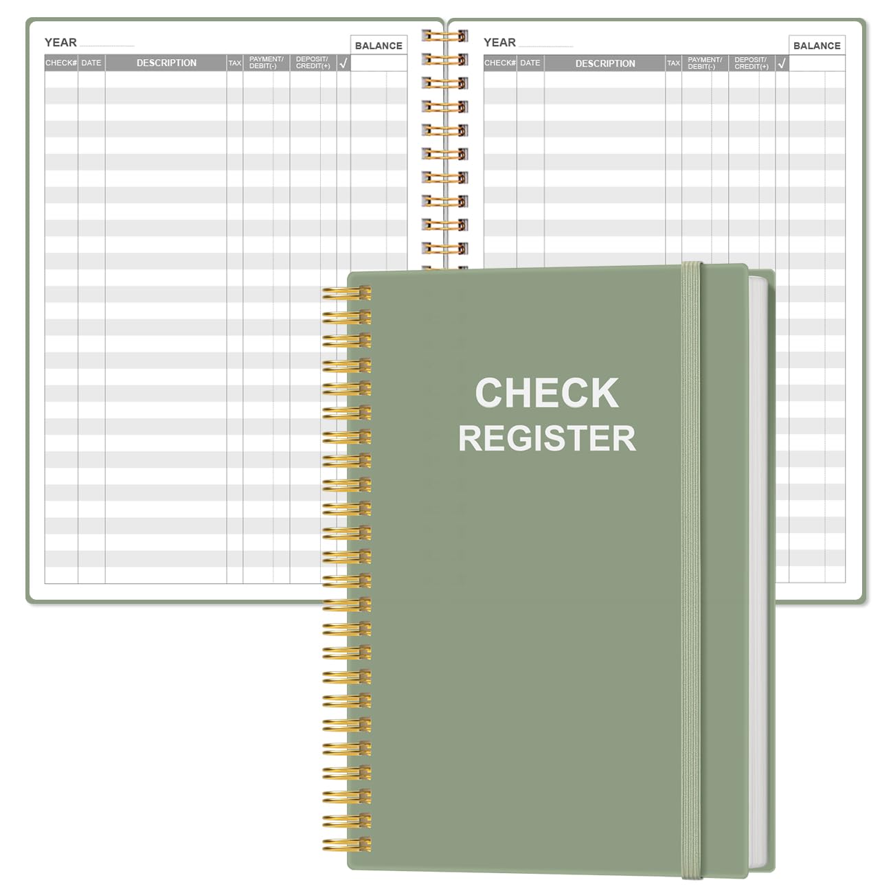 Check Registers for Personal Checkbook - A5 Checkbook Register for Personal Checkbook, Expense Ledger Book for Personal and Small Business, Green