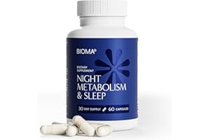 BIOMA Night Metabolism & Sleep - Supports Digestion, Energy Metabolism & Restful Sleep with Melatonin, Vitamin D, Magnesium & More - 60 Capsules (30-Day Supply)