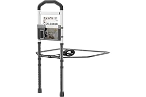 HOMLAND Bed Rails for Elderly Adults Safety, Adjustable Bed Assist Rail for Seniors with Storage Pouch, Widened Support Surface and Secure Legs, Holds 350 Lbs - Fits Twin, Full, Queen, King Bedsds, Black