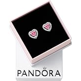 PANDORA Elevated Heart Stud Earrings | Sterling Silver &amp; Cubic Zirconia, Jewelry for Women with Gift Box, Timeless Heart Design