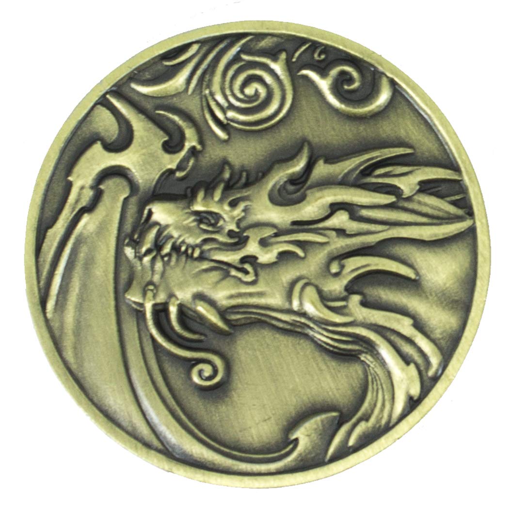 Paladin Roleplaying Dragon D2 Coin - Antique Gold