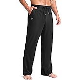 G Gradual Men's Yoga Sweatpants Soft Lounge Casual Pants Open Bottom Stretchy Athletic Sweat Pants with Pockets