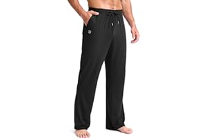 G Gradual Men's Yoga Sweatpants Soft Lounge Casual Pants Open Bottom Stretchy Athletic Sweat Pants with Pockets