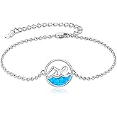 YAFEINI Swimming Bracelet 925 Sterling Silver Swimmer Gifts Swimming Jewelry for Women