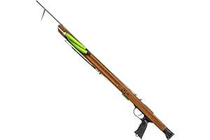 JBL Spearguns Woody Elite Performance Speargun for Spearfishing, Freediving, Scuba Diving, Fishing, Diving, Mahogany Barrel, Stainless Steel Shaft, Open Muzzle, Easy Stretch Kevlar Bands, Made in USA
