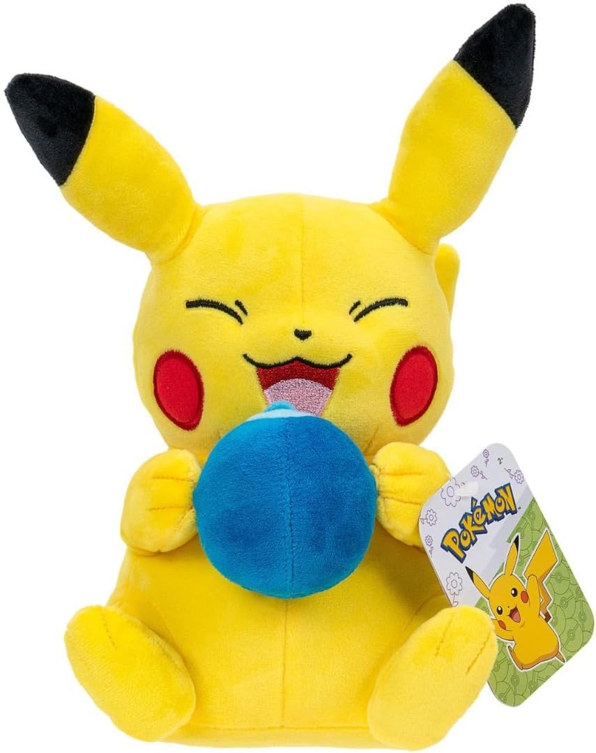 Pokémon Pikachu with Blue Oran Berry 8 Inch 20cm Plush Soft Toy, (PKW2699)
