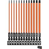 Saipor 13-Piece 6 inch /150 mm Long Torx Bit Set for Impact Driver, S2 Steel Star Bit Set (T5-T40), 1/4'' Hex-Shank Magnetic 