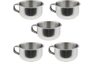 AMAGOGO 5 Pcs Stainless Steel Mens Shaving Bowl for Shaving Beard Brush