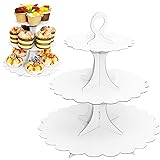 Humlindo 2 Pack 3-Tier Cupcake Stand, White Cupcake