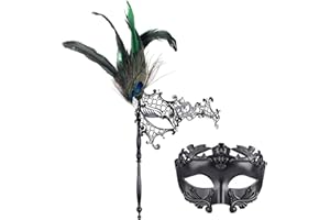 IETANG Couple Mardi Gras Mask Venetian Masquerade Mask Set Party Costume Accessory