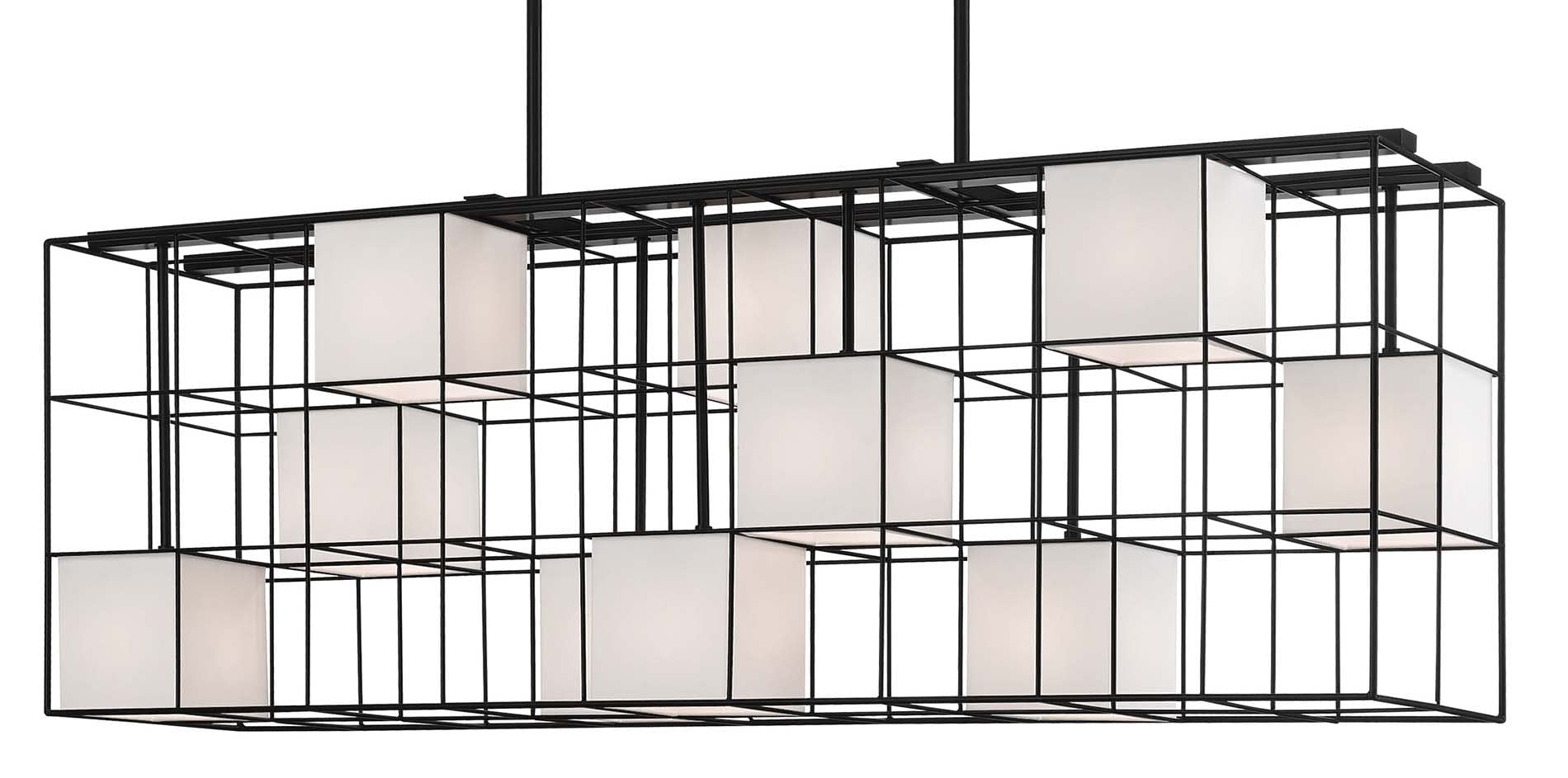 Photo 1 of ** NEW / FACTORY SEALED OPEN INSPECTION COMPLETE** Livex Lighting 49629-04 10 Light Black Linear Chandelier