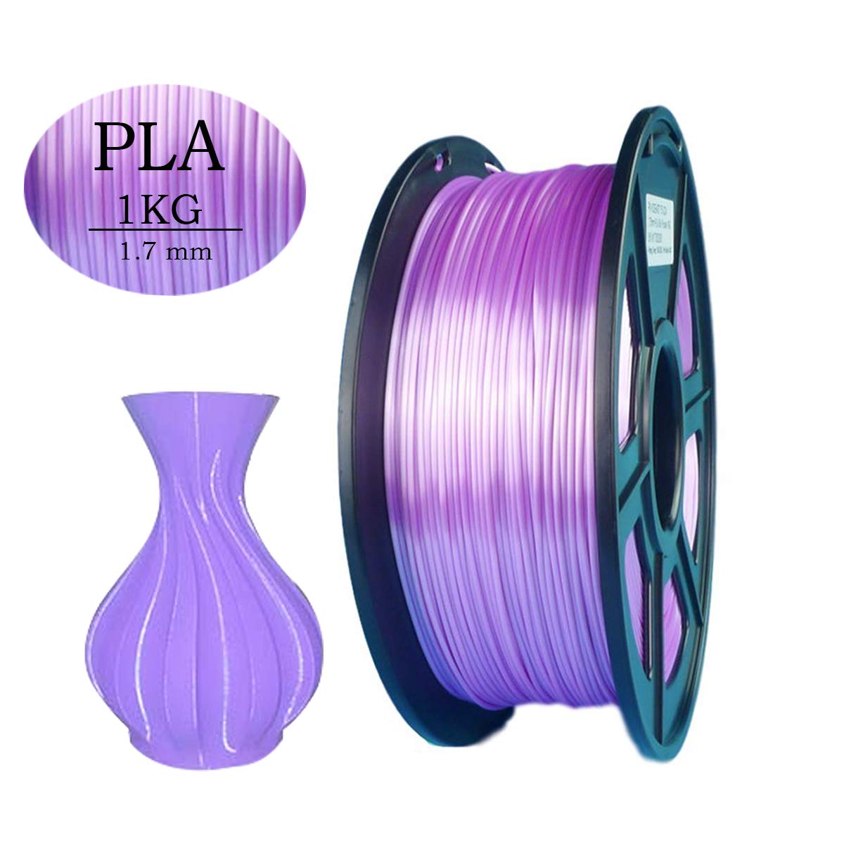 SunTop PLA 3d printing Filament 1.75mm Silk Purple, Rohs Compliance, 1 kg (2.2lbs) Spool, Dimensional Accuracy +/- 0.03 mm