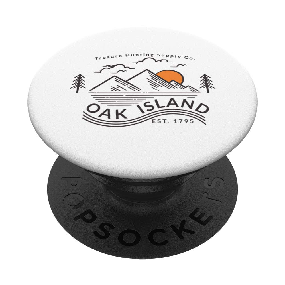 Oak Island Vintage Skull Templar Treasure Hunting Gift PopSockets PopGrip: Swappable Grip for Phones & Tablets