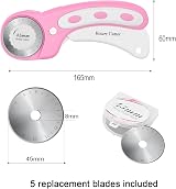 Headley Tools 45mm Rotary Cutter with 5 Extra Blades Pink Ergonomic Safe Lock view 3
