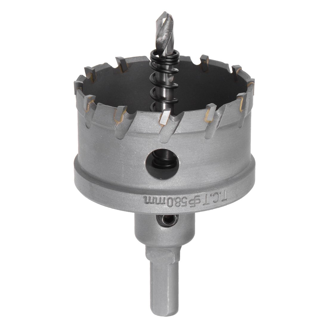 Sourcingmap Carbide Hole Saw Drill Bit, 58mm Hole Cutter for Stainless Steel Alloy Cast Iron Copper Metal Sheet, with Limit Step