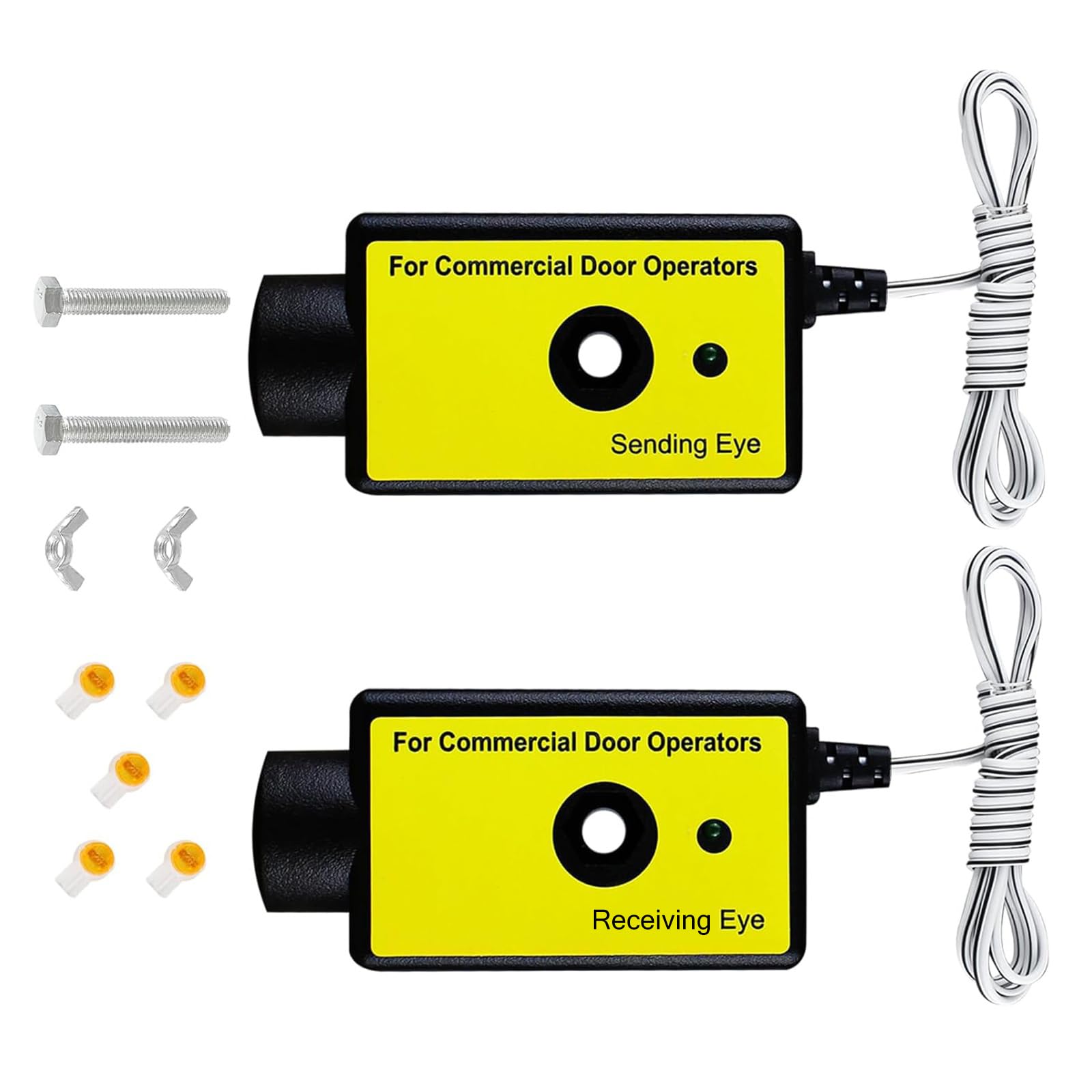 Photo 1 of Garage Door Safety Sensors 41A4373A, Compatible with LiftMaster Chamberlain Openers 1993-Late 1990s, Green LED, Bolt Design