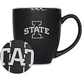 Rico Industries NCAA (H/I/J/K & L) Standard 15oz Laser Engraved Matte Black Ceramic Bistro Mug - For Hot or Cold Drinks