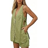 Tankaneo Womens Summer Vacation Outfits Beach Travel Cruise Resort Wear 2 Piece Short Sets Casual Tank Tops and Shorts