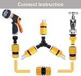 BABADU Garden Hose Connector Kit 20 Pack Quick Connect Y Splitter Nozzle view 3