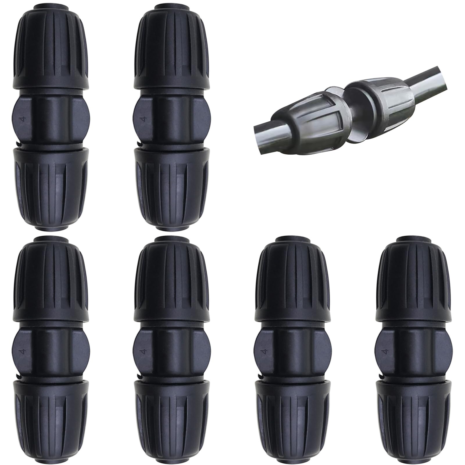 CTRICALVER Drip Irrigation Connectors, 6 Pcs Couplings Connector, 1/2 inch Irrigation Fittings, for Drip Sprinkler Systems, Garden, Patio, Lawn or Flower Bed