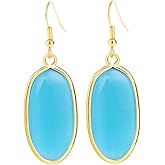 BaubleStar Natural Crystal Healing Stone Drop Dangle Earrings for Women