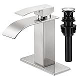 LUFG Bathroom Faucets Brushed Nickel Waterfall