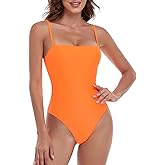 Colloyes Women's One Piece Bathing Suit with Adjustable Straps Bandeau One Piece Swimsuit