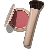 No Makeup Makeup Blush & Lip Duo with Blush Brush, Second-Skin Cream-Balm Formula Delivers a Long-Lasting Sheer Wash of Color, Buildable Coverage, Semi-Matte Finish, Includes Angled Brush, Pink