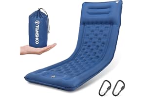 TOMSHOO Sleeping Pad, Ultralight Camping Mat Inflatable Sleeping Mat 77''X28'' Camping Mattress with Pillow Built-in Foot Pump with 2 Carabiners for Camping, Hiking, Travel, Tent