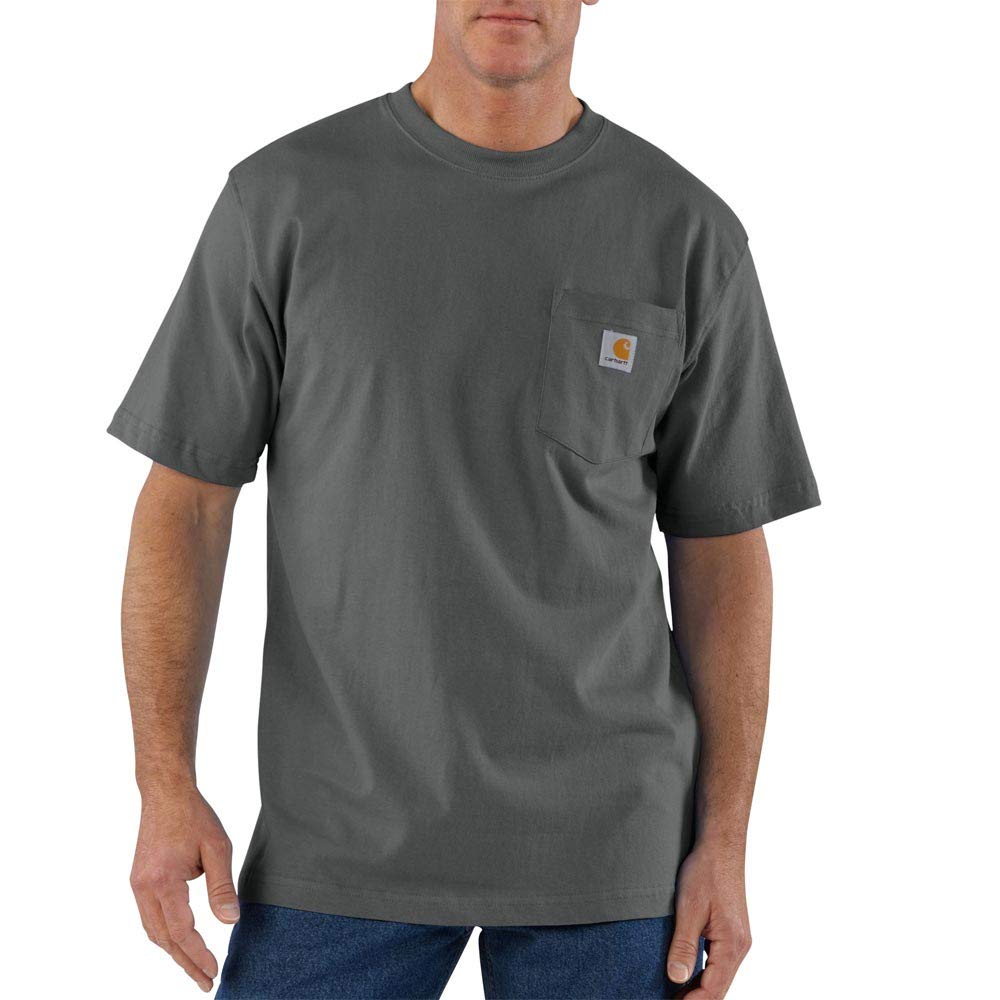 Carhartt Men’s Loose Fit Heavyweight Short-Sleeve Pocket T-Shirt (Also Available in Big & Tall), Charcoal, Small