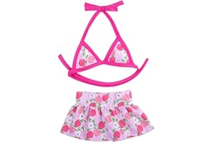 HDKUW Dog Bikini Swimsuit Summer Puppy Bathing Dress Beach Clothes Cat Costume for Puppy Dog Cat Peach XS