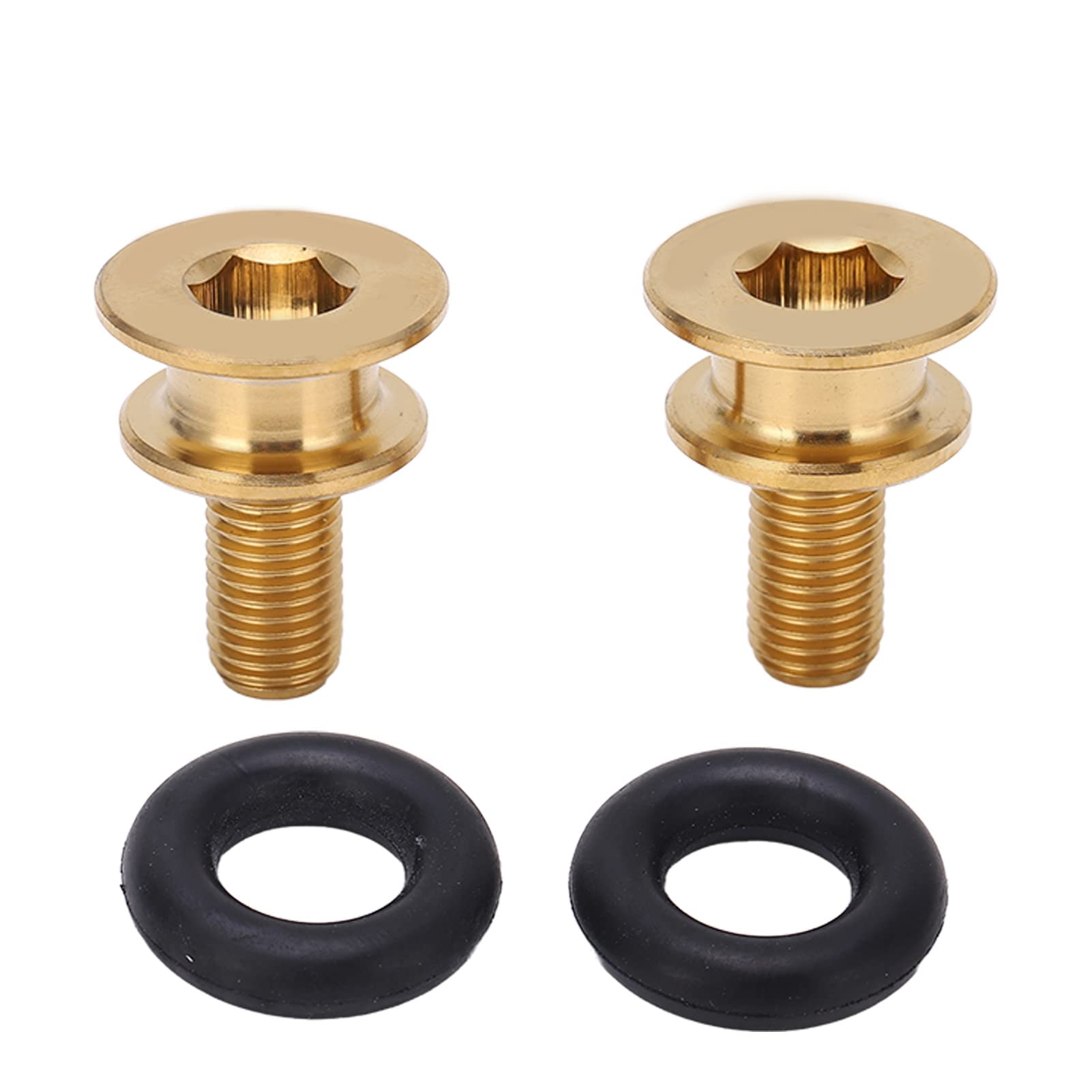 VGEBY Bicycle Crank Bolt, M8x15mm Titanium Alloy Square Hole Center Shaft Screw Corrosion Resistant Mountain Bike Crank Bolt Bottom Bracket Screw (gold) Bicycles And Spare Parts